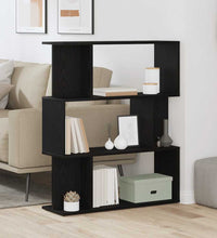 Bücherregal Schwarz Eichen-Optik 80x24x96 cm Holzwerkstoff