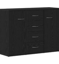 Sideboard Schwarz Eichen-Optik 88x30x64 cm Holzwerkstoff