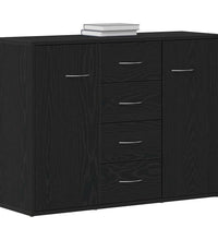 Sideboard Schwarz Eichen-Optik 88x30x64 cm Holzwerkstoff