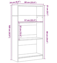 Bücherregal Schwarz Eichen-Optik 60x24x109 cm Holzwerkstoff