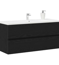 Waschbeckenunterschrank Schwarz Eichen-Optik 100x38,5x45 cm