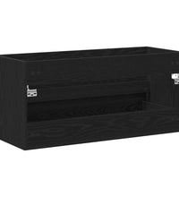 Waschbeckenunterschrank Schwarz Eichen-Optik 100x38,5x45 cm