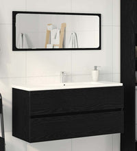 Waschbeckenunterschrank Schwarz Eichen-Optik 100x38,5x45 cm