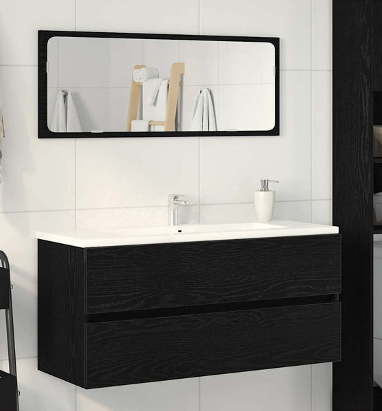 Waschbeckenunterschrank Schwarz Eichen-Optik 100x38,5x45 cm
