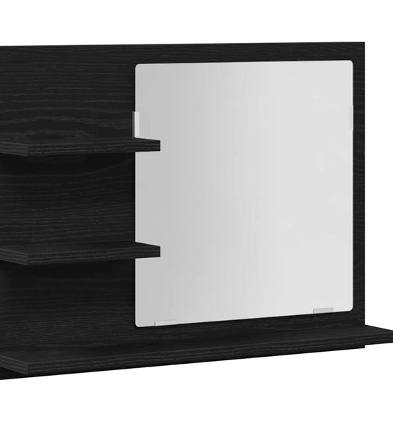 Badspiegel Schwarz Eichen-Optik 60x10,5x45 cm Holzwerkstoff