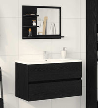 Badspiegel Schwarz Eichen-Optik 60x10,5x45 cm Holzwerkstoff