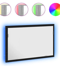 Badspiegel mit LED-Leuchten Schwarz Eichen-Optik 60x8,5x37 cm