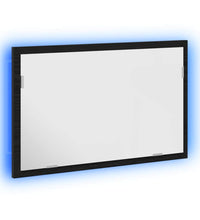 Badspiegel mit LED-Leuchten Schwarz Eichen-Optik 60x8,5x37 cm