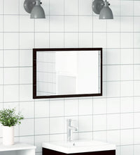 Badspiegel mit LED-Leuchten Schwarz Eichen-Optik 60x8,5x37 cm