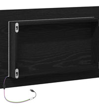 Badspiegel mit LED-Leuchten Schwarz Eichen-Optik 60x8,5x37 cm