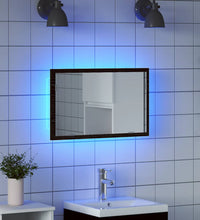Badspiegel mit LED-Leuchten Schwarz Eichen-Optik 60x8,5x37 cm