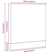 Geschirrspülerblende Schwarz Eichen-Optik 60x1,5x67 cm