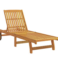 Sonnenliege mit Tisch Massivholz Akazie