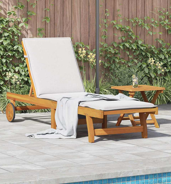 Sonnenliege mit Tisch Massivholz Akazie