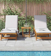 Sonnenliegen 2 Stk. mit Tisch Massivholz Akazie