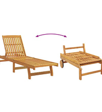 Sonnenliegen 2 Stk. mit Tisch Massivholz Akazie