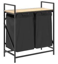 Wäschekorb 2 Fächer mit Ablage Sonoma-Eiche