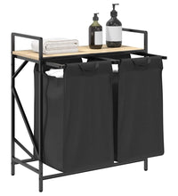 Wäschekorb 2 Fächer mit Ablage Sonoma-Eiche