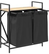 Wäschekorb 2 Fächer mit Ablage Sonoma-Eiche