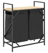 Wäschekorb 2 Fächer mit Ablage Sonoma-Eiche