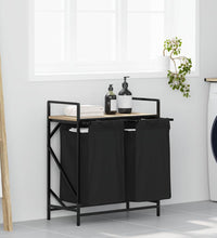 Wäschekorb 2 Fächer mit Ablage Sonoma-Eiche