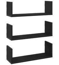 Wandregale 3 Stk. Schwarz Eichen-Optik 58x18x18cm Holzwerkstoff