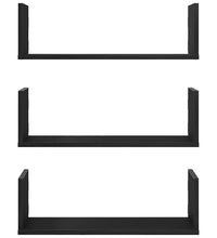 Wandregale 3 Stk. Schwarz Eichen-Optik 58x18x18cm Holzwerkstoff