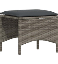 4-tlg. Garten-Sofagarnitur mit Kissen L-Form Grau Poly Rattan