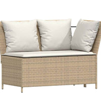 4-tlg. Garten-Sofagarnitur mit Kissen L-Form Beige Poly Rattan