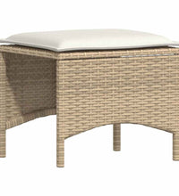 4-tlg. Garten-Sofagarnitur mit Kissen L-Form Beige Poly Rattan