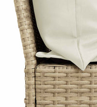 4-tlg. Garten-Sofagarnitur mit Kissen L-Form Beige Poly Rattan