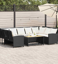 Gartensofa mit Kissen Schwarz Poly Rattan