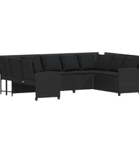 Gartensofa mit Kissen Schwarz Poly Rattan