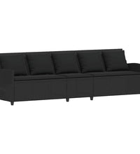 Gartensofa mit Kissen Schwarz Poly Rattan