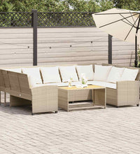 Gartensofa mit Kissen Beige Poly Rattan