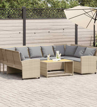 Gartensofa mit Kissen Beige Poly Rattan