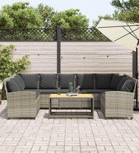 Gartensofa mit Kissen Hellgrau Poly Rattan