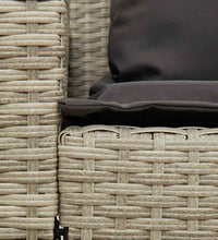 Gartensofa mit Kissen Hellgrau Poly Rattan