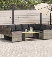 Gartensofa mit Kissen Hellgrau Poly Rattan