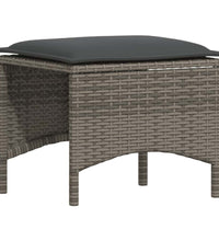 4-tlg. Garten-Sofagarnitur mit Kissen Grau Poly Rattan