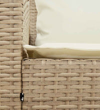 4-tlg. Garten-Sofagarnitur mit Kissen Beige Poly Rattan