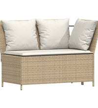 3-tlg. Garten-Sofagarnitur mit Kissen Beige Poly Rattan