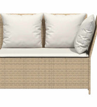 3-tlg. Garten-Sofagarnitur mit Kissen Beige Poly Rattan