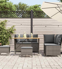 5-tlg. Garten-Sofagarnitur mit Kissen Grau Poly Rattan