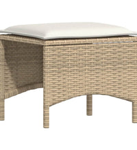 5-tlg. Garten-Sofagarnitur mit Kissen Beige Poly Rattan