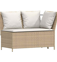 5-tlg. Garten-Sofagarnitur mit Kissen Beige Poly Rattan