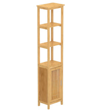 Hochschrank mit 3 Fächern Bambus 40x30x190 cm