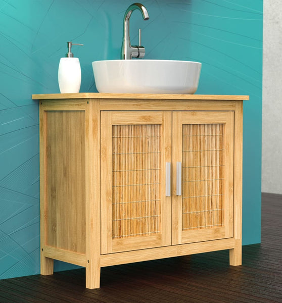 Waschbeckenunterschrank Bambus 67x28x60 cm