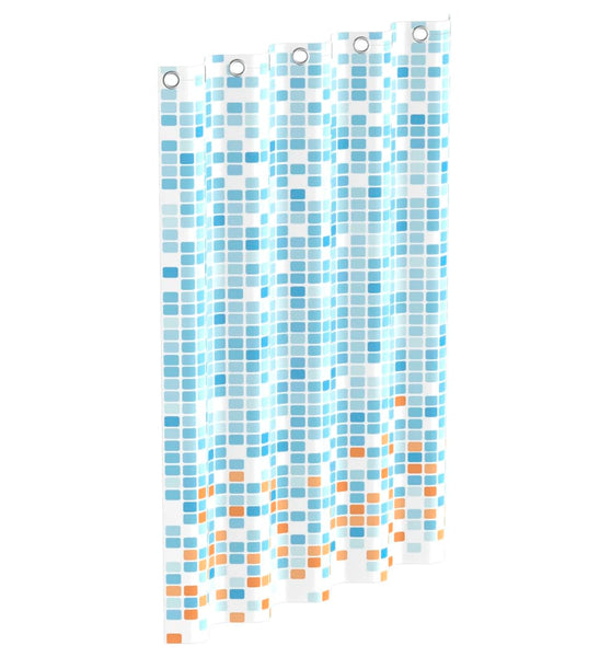 EISL Duschvorhang Blau/Orange Mosaikmuster 200x180x0,2 cm