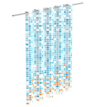 EISL Duschvorhang Blau/Orange Mosaikmuster 200x180x0,2 cm